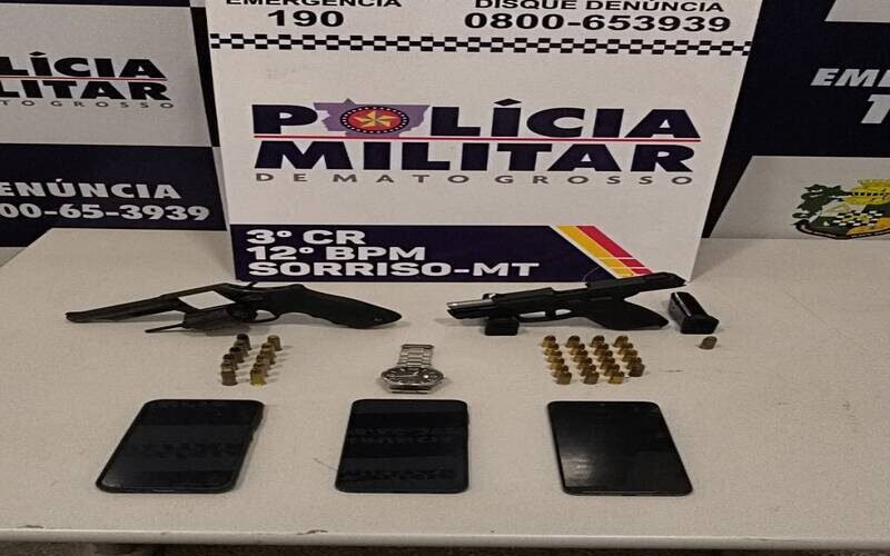 Polícia Militar conduz quatro faccionados e apreende armas de fogo em Sorriso