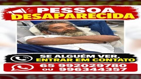 Família busca desesperadamente por José de Souza, de 58 anos, conhecido como “Mulão”.